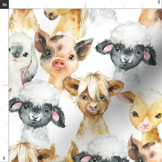 Various Fabrics by the Yard or Fat Quarter Animals Lamb Highland Cow Scottish Custom Printed Fabric by Spoonflower {4}