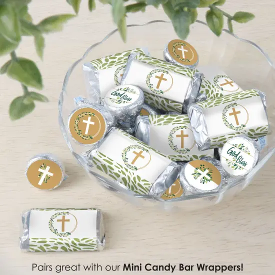 Big Dot of Happiness Elegant Cross - Religious Party Small Round Candy Stickers - Party Favor Labels - 324 Count {7}