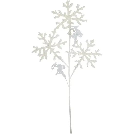 Northlight 28.5" Glittered White Snowflake and Reindeer Christmas Spray {1}