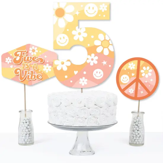 Big Dot of Happiness Five is a Vibe - Boho Hippie Fifth Birthday Party Centerpiece Sticks - Table Toppers - Set of 15 {4}