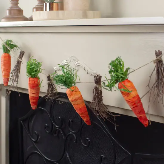 Northlight 3.25' Carrots and Twigs Artificial Easter Garland Orange {3}