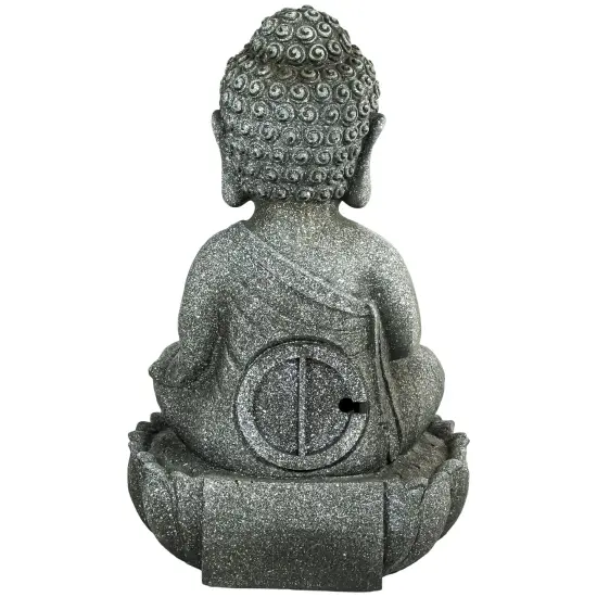 Northlight 21.5" Buddha in Sukhasana Pose Outdoor Garden Water Fountain Gray {7}