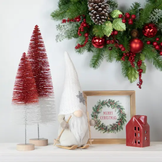 Northlight Winter Ski Gnome with Snowflake Hat Christmas Decoration - 12" White {3}