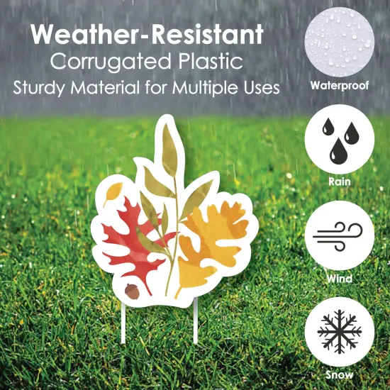 Big Dot of Happiness Fall Foliage Bride - Yard Sign and Outdoor Lawn Decorations - Autumn Leaves Bridal Shower and Wedding Party Yard Signs - Set of 8 {4}