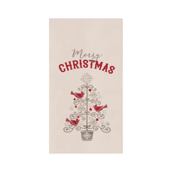 Merry Christmas Tree Flour Sack Kitchen Towel {1}