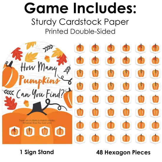 Big Dot of Happiness Fall Pumpkin - Halloween or Thanksgiving Party Scavenger Hunt - 1 Stand and 48 Game Pieces - Hide and Find Game {6}