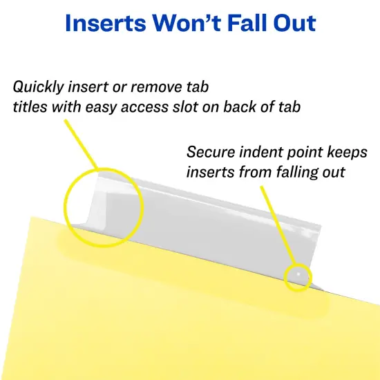 Avery 8 Tab Binder Dividers, Insertable Clear Big Tabs, 1 Set Pack, 8 Packs, 8 Sets Total (11112) {3}