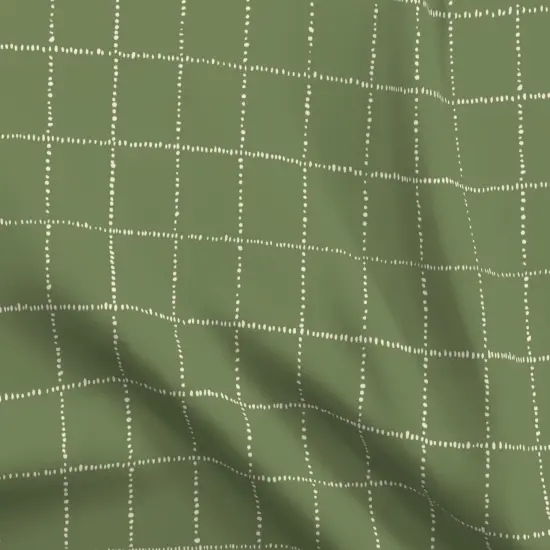 Various Fabrics by the Yard or Fat Quarter Avocado Green Windowpane Plaid Weathered Grid Squares Minimal Custom Printed Fabric by Spoonflower {5}