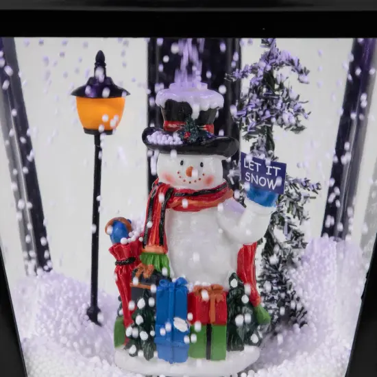 Northlight 17.75" Lighted and Musical Wall Mounted Snowing Christmas Street Lamp Black {4}