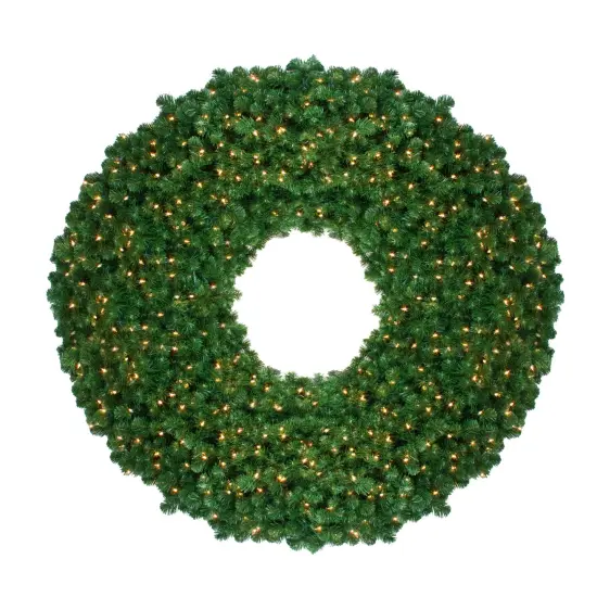 Northlight Pre-Lit Olympia Pine Artificial Commercial Christmas Wreath - Clear Lights - 4' Green {1}
