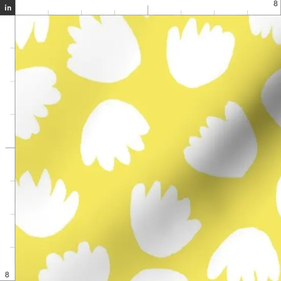 Various Fabrics by the Yard or Fat Quarter Mod Flowers Whimsical Floral 8" Repeat Graphic Contemporary Scandi Yellow Custom Printed Fabric by Spoonflower {4}