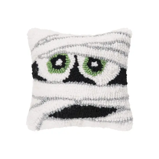 Mummy Face Small Accent Pillow 8" x 8" Fall Halloween Home Decor {1}