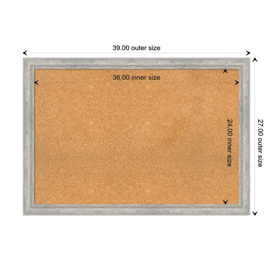 Angled Wood Framed Corkboard, Natural Cork Silver {3}