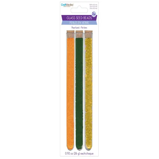 Craft Medley Glass Seed Bead Vials 3/Pkg-Tropical {1}
