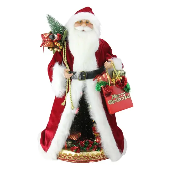 Northlight LED Lighted Musical Standing Santa Claus Christmas Scene Figurine - 20" Red {1}