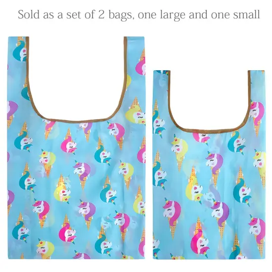 Wrapables JoliBag Collection Reusable Shopping Bag (Set of 2) Unicorn Treats {3}