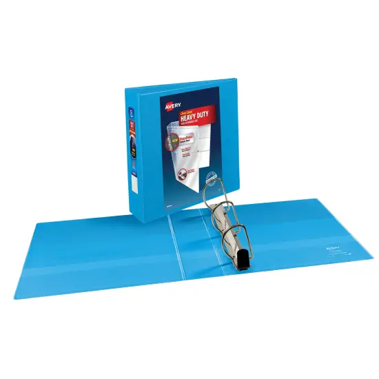 Avery Nonstick Heavy-Duty View 3 Ring Binder, 3" One Touch Slant Rings, 1 Light Blue Binder (05601) {2}