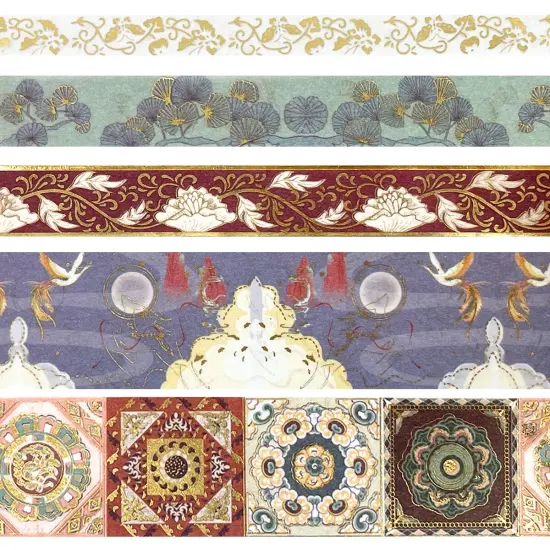 Wrapables Decorative Gold Foil Washi Tape and Sticker Set for Stationery, Diary, Card Making (10 Rolls & 10 Sheets) Butterflies {10}