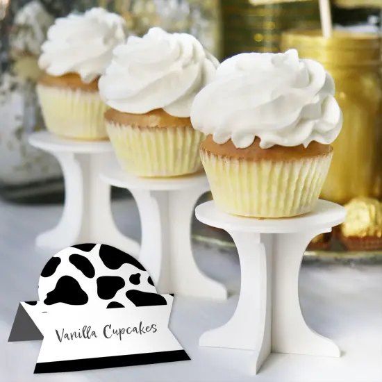 Big Dot of Happiness Cow Print - Farm Animal Party Tent Buffet Card - Table Setting Name Place Cards - Set of 24 {6}
