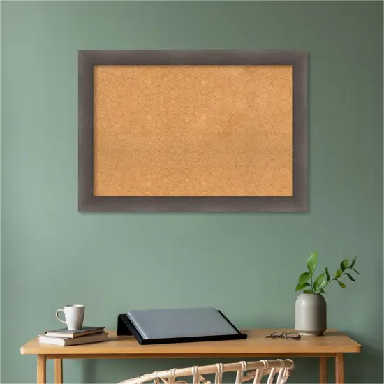 Hardwood Wood Framed Corkboard, Natural Cork Hardwood Chocolate {5}