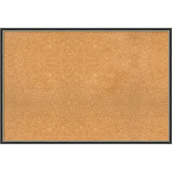 Theo Narrow Wood Framed Corkboard, Natural Cork Theo Black Silver {1}