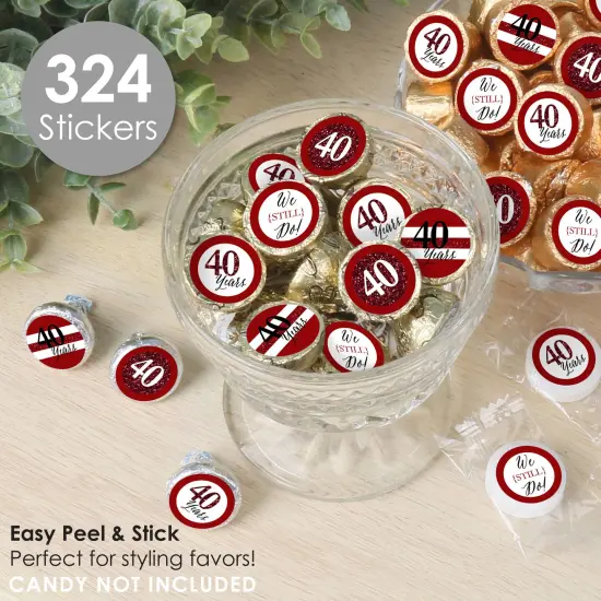 Big Dot of Happiness We Still Do - 40th Wedding Anniversary - Anniversary Party Small Round Candy Stickers - Party Favor Labels - 324 Count {3}