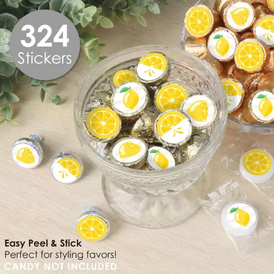 Big Dot of Happiness So Fresh - Lemon - Citrus Lemonade Party Small Round Candy Stickers - Party Favor Labels - 324 Count {3}