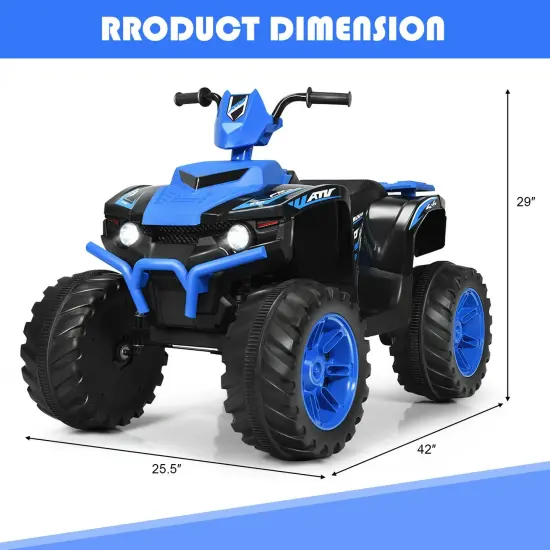 Iron Kids ATV Ride-On with Music, USB and 2 Speeds Blue {4}