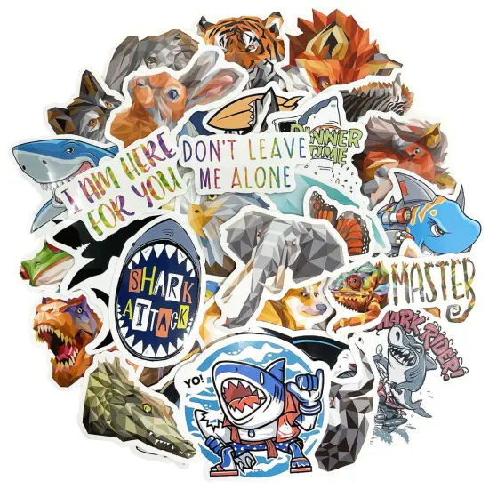 Wrapables Waterproof Vinyl Stickers for Water Bottles, Laptop, Phones, Skateboards, Decals for Teens, 100pcs Majestic Creatures {1}