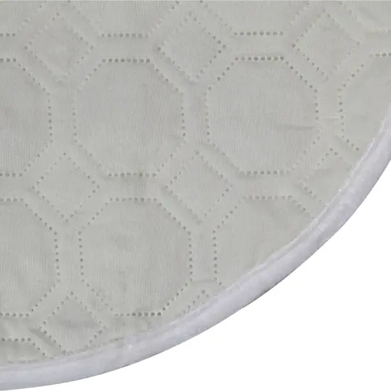 Northlight Hexagon Quilted Pattern Christmas Tree Skirt - 18" - Off-White {3}