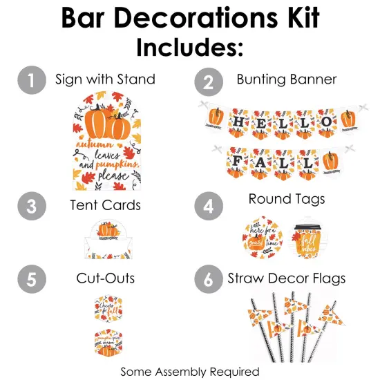 Big Dot of Happiness Fall Pumpkin - DIY Halloween or Thanksgiving Party Coffee Signs - Drink Bar Decorations Kit - 50 Pieces {4}