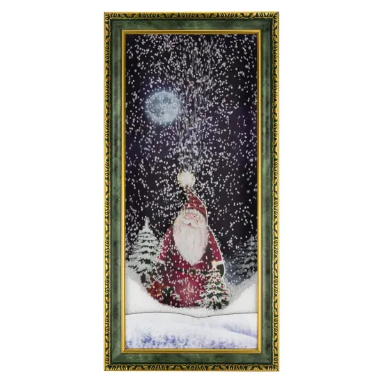 Northlight LED Lighted Musical Snowing Santa Wall Plaque - 31" Green {1}