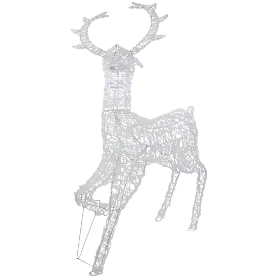 Northlight Commercial Grade Acrylic Reindeer Outdoor Christmas Decoration - 46.5" -Pure White LED Clear {4}