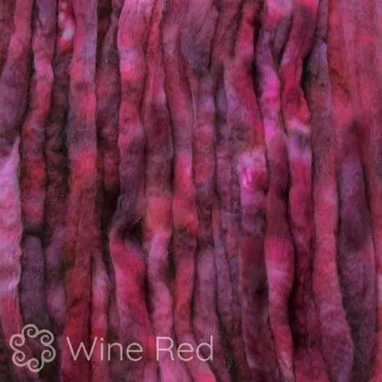 LEARN TO SPIN - Beginner's Spinning Kit with Hand Dyed BFL Roving, Drop Spindle & Printed Instructions w/ Video. Many Colors. Wine {2}