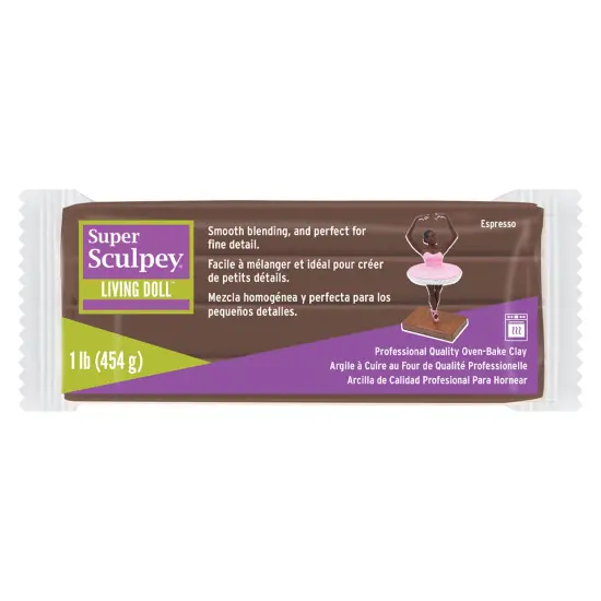 Super Sculpey Living Doll 1lb Clay-Espresso {1}