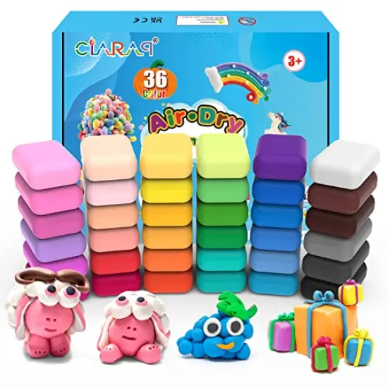 CiaraQ Modeling Clay Kit - 36 Colors Air Dry Ultra Light Magic Clay, Safe & Non-Toxic, Great Gift for Kids. {1}