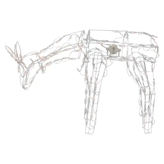 Northlight Lighted Feeding Reindeer Animated Outdoor Christmas Decoration - 42" - Clear Lights White {6}