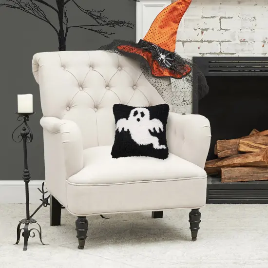 Cute Ghost Halloween Hooked Petite Mini Accent Pillow 8" x 8" {6}