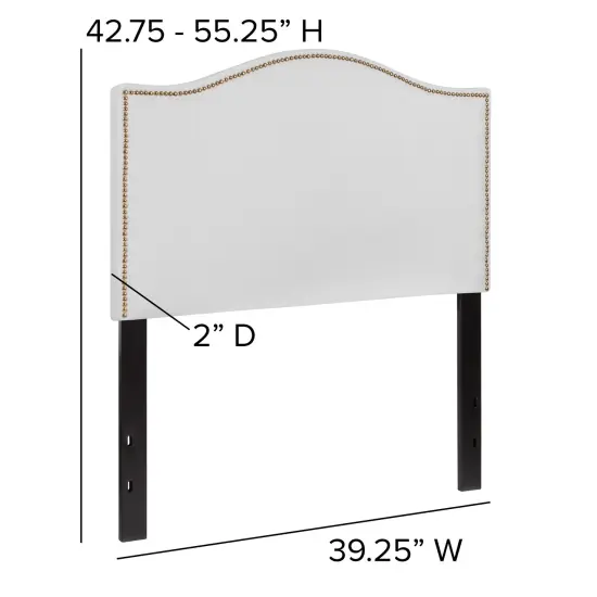 Emma and Oliver Arched Headboard with Accent Nail Trim {4}