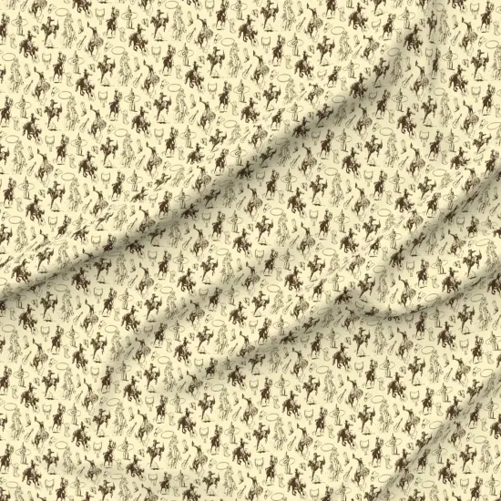 Various Fabrics by the Yard or Fat Quarter Cowboy Cowgirl Horse Lovers Horses Bronc Riding Roping Rodeo Western Theme Country Custom Printed Fabric by Spoonflower {6}