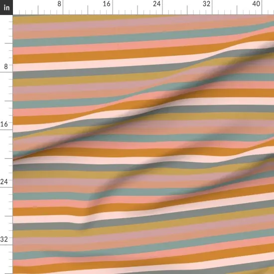 Various Fabrics by the Yard or Fat Quarter Neutral Stripes Earth Tone Bohemian Peach Sienna Teal Pink Custom Printed Fabric by Spoonflower {1}