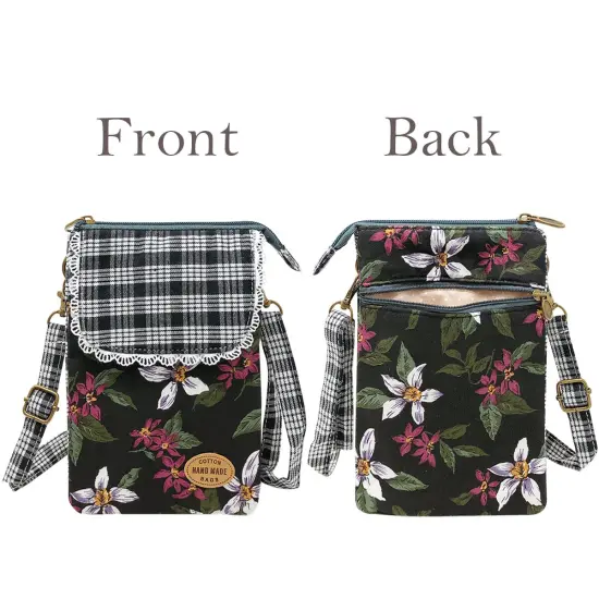 Wrapables Mini Crossbody Cell Phone Bag Front Flap / Black {2}