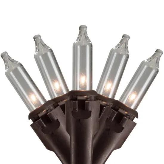Brite Star Commercial Length Mini Christmas Light Set - Clear - 149.5' Brown Wire - 300ct {1}