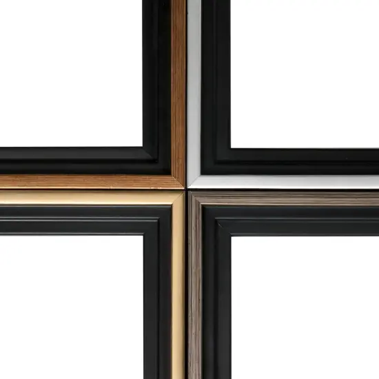 Creative Mark Illusions Floater Frame For 3/4" Deep Canvases - Black w/ Antique Silver Edge - For Galleries & Home Decor - Wood Composite Float Frame for Canvas Paintings- Complete Hanging Hardware {6}