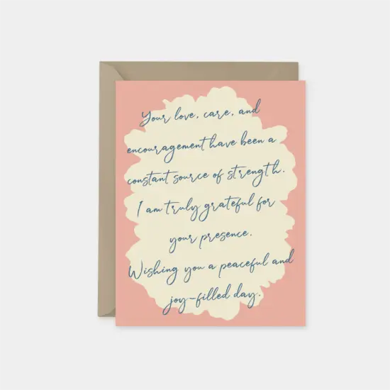 Dusty Rose Flower Silhouette Card with {1}