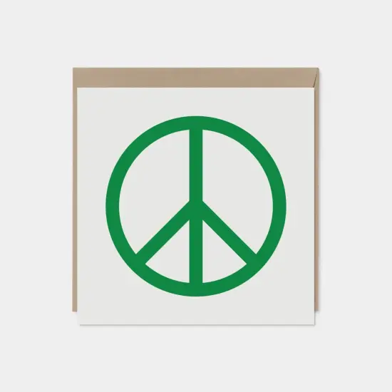 Green Peace Sign Card, Square Peace {1}