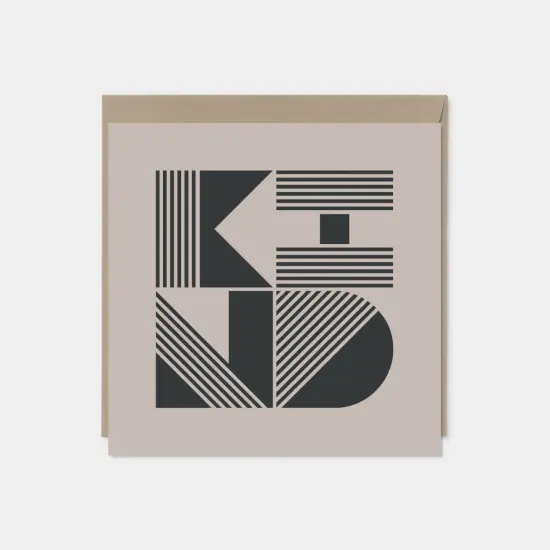 "Kind" Modern Geo Typography Card Set {1}