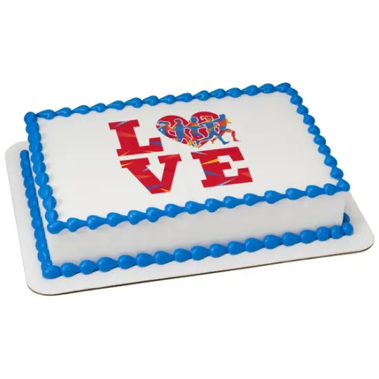 Track Love Edible Cake Topper Image 1/4 sheet {1}