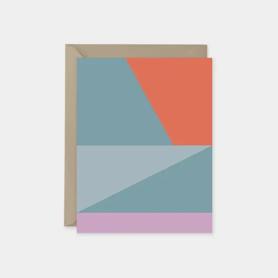 Blue & Pink Color Block Card Set, Modern {1}