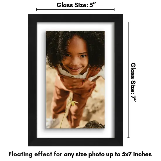 Americanflat Floating Picture Frame for Wall Art - Photo Frame with Floating Effect for Photos, Wall Art, and Pressed Flowers - Polished Glass Cover - Hanging Hardware {8}